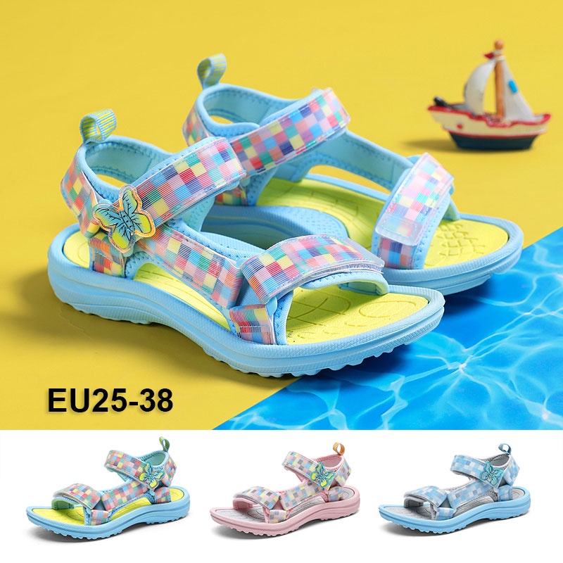 Xăng đan Có Khóa Dán Siêu Nhẹ Chất Lượng Cao Cho Bé Gái Eu25-38