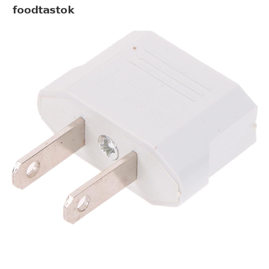 [foodtastok] 4Pcs european usa eu to us plug us to eu plug travel charger adapter converter [foodtastok]