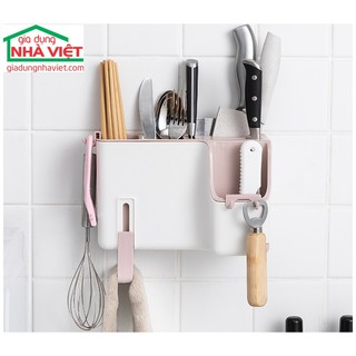 Giá đựng dao đũa đa năng có khay hứng nước dán tường I301