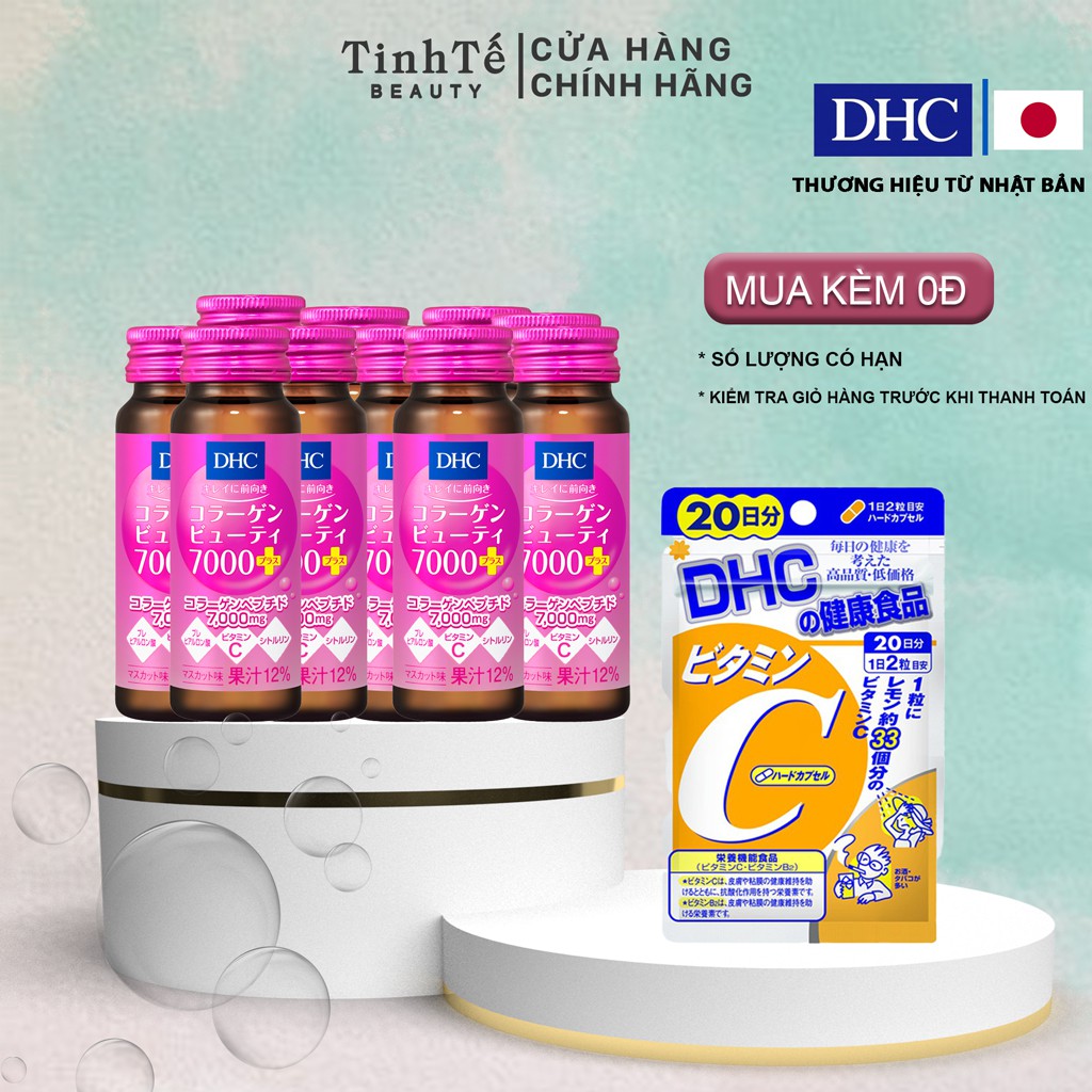 Collagen nước DHC Nhật Bản Collagen Beauty 7000 Plus 500ml (50ml x10 lọ/ hộp)