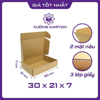 30x21x7 - 25 hộp giấy carton nắp gài đựng quần áo thời trang đẹp