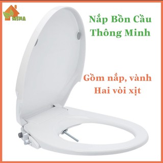 Nắp Bồn Cầu Thông Minh. Mina Bidet. Hai Vòi Xịt. Trọn Bộ Nắp & Vành. Áp Lực Khỏe. Kiểu Dáng Siêu Đẹp