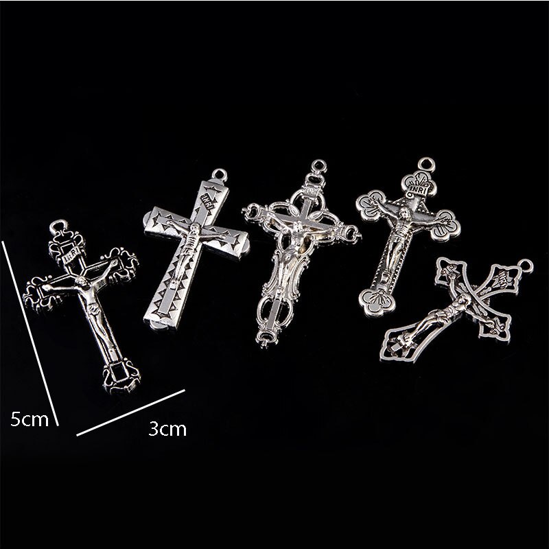 10 Miếng / Jesus Christian Cross. Vòng Tay Chuỗi Hạt Mặt Thánh Giá