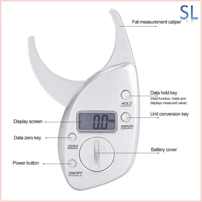 Digital LCD Body Fat Caliper Skin Fold Analyzer Measurement Thickness Test 50mm