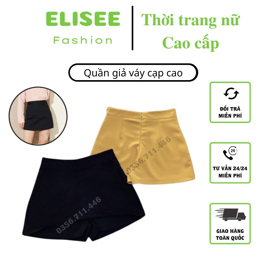 Quần giả váy siêu xinh 💥 CỰC HOT 💥 quần giả váy cạp cao tôn dạng 2 màu đen, vàng