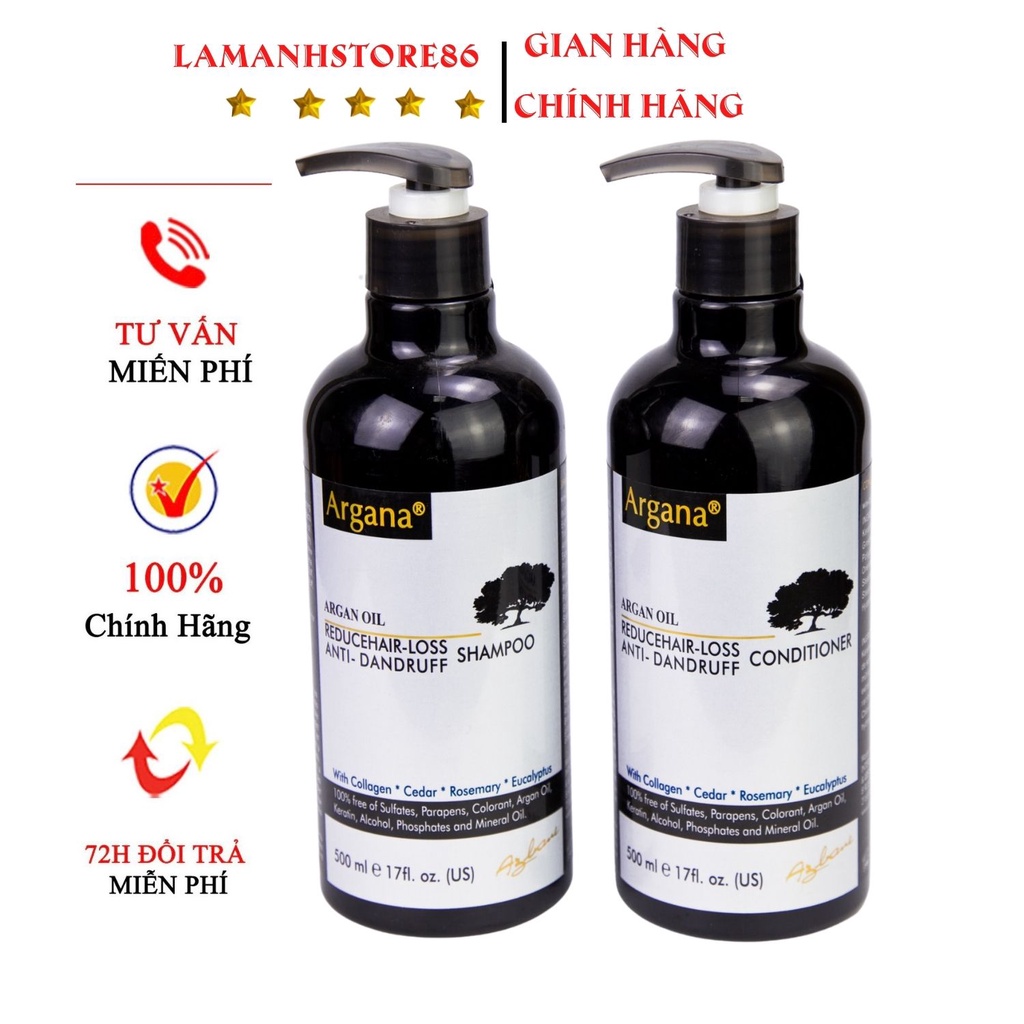 Dầu gội Argana Anti-Dandruff cho tóc gàu và ngứa - phục hồi tóc hư tổn giảm gãy rụng, cặp gội xả Argana 500ml chính hãng