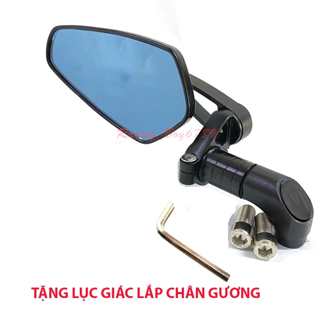 Gương Gù Chân Gương Vát 744 mặt kính trắng gắn xe máy