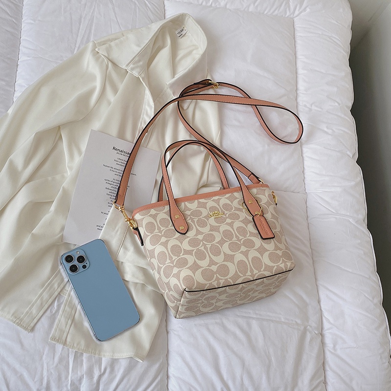 Túi Tote Nữ Coa//ch Bằng Da Túi Xách đeo Chéo Vai Retro Mua Sắm Không Thấm Nước