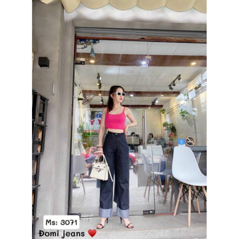 Quần jean ống rộng trơn siêu hack dáng Izze24Shop