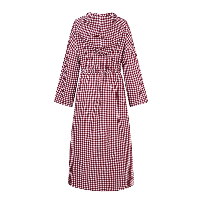 Áo Khoác ZANZEA Tay Dài Có Nón Họa Tiết Sọc Ca Rô Thời Trang Cho Nữ | BigBuy360 - bigbuy360.vn