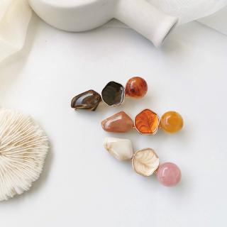 Kẹp tóc mái bằng kim loại đính hạt nhiều kiểu bằng resin