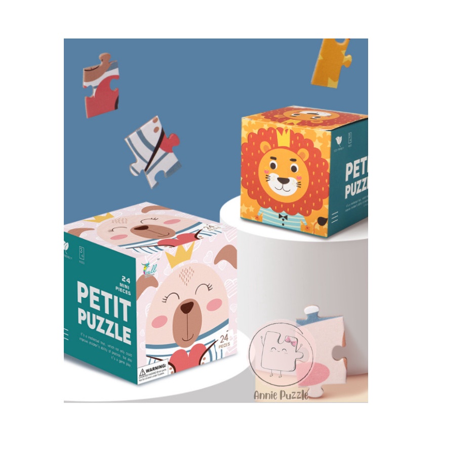 Đồ chơi xếp hình 24 mảnh ghép cho bé – Tranh ghép hình màu nhiều chủ đề có hộp giấy đựng dễ thương cho trẻ em