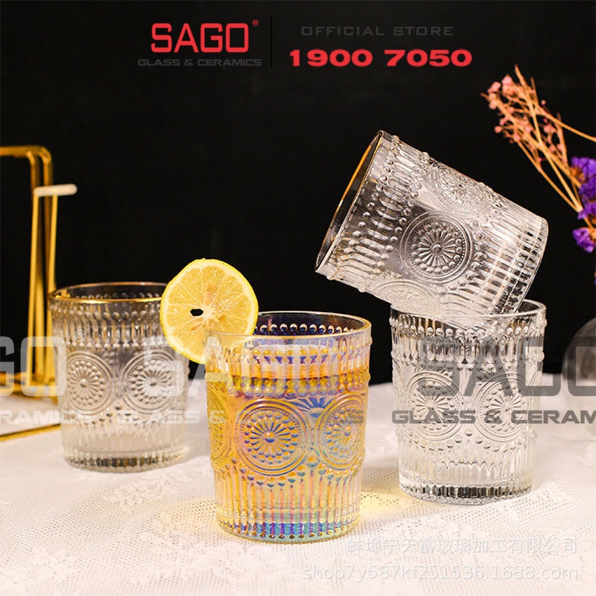 Ly Thuỷ Tinh Deli Vintage Rock Glass 300ml | Tùy Chọn Họa Tiết , Ly Rượu Cao Cấp