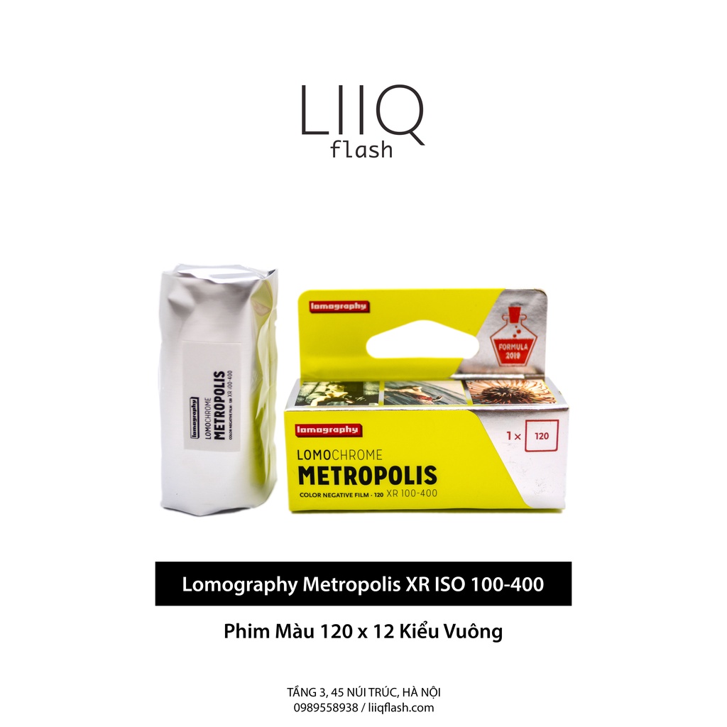 Phim Lomography Metropolis XR ISO 100-400, Màu Color, 120 x 12 Kiểu Vuông, Out Date Nhẹ Cho Máy Ảnh Film - LIIQ Flash
