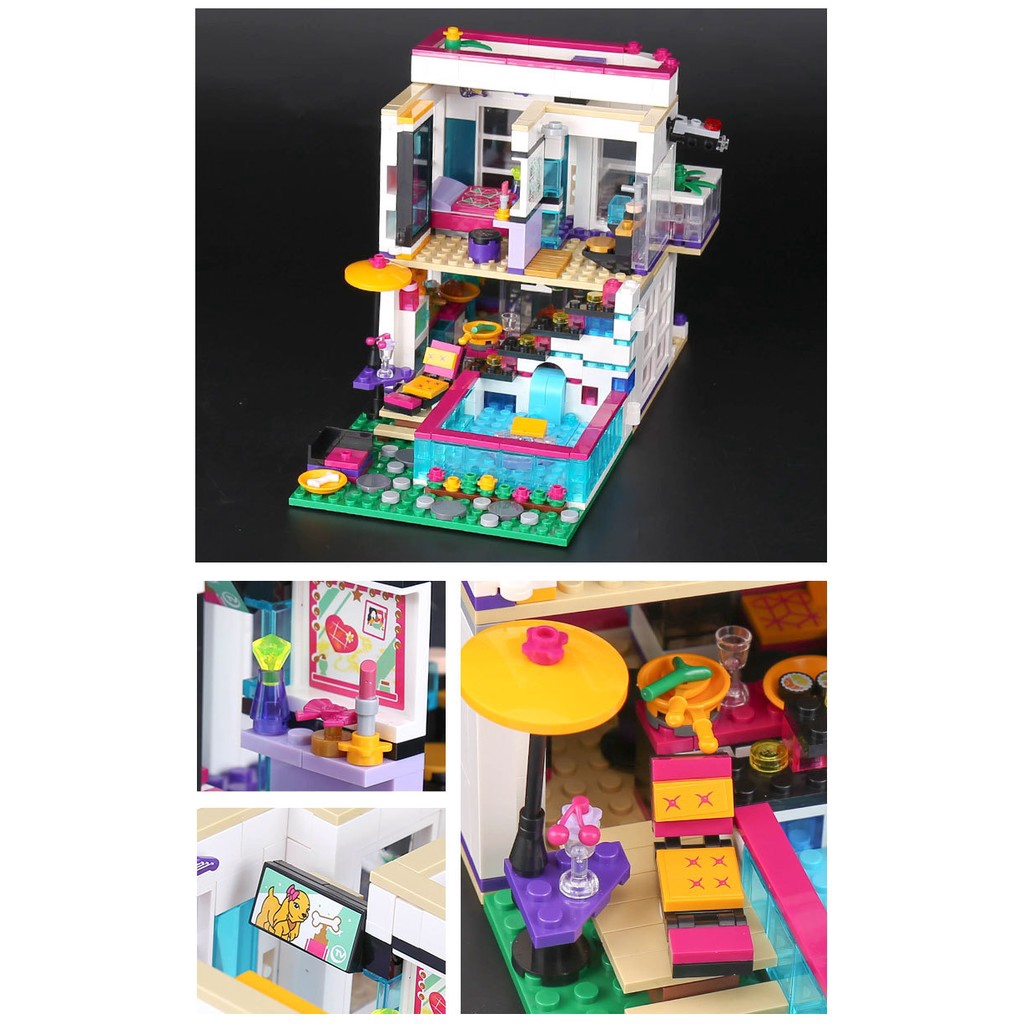 Compatible with Lego Lepin 01046 Friends Girl Livi's POP Star House Designer Toy Compatible Lego 41135