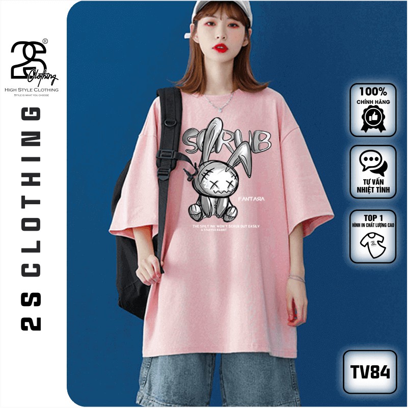 Áo Thun Nữ Phom Rộng 2s Clothing Áo Phông Nữ Đẹp Thời Trang Form Rộng Style Ulzzang Giá Rẻ In Hình Thỏ Rabbit TV84 | BigBuy360 - bigbuy360.vn