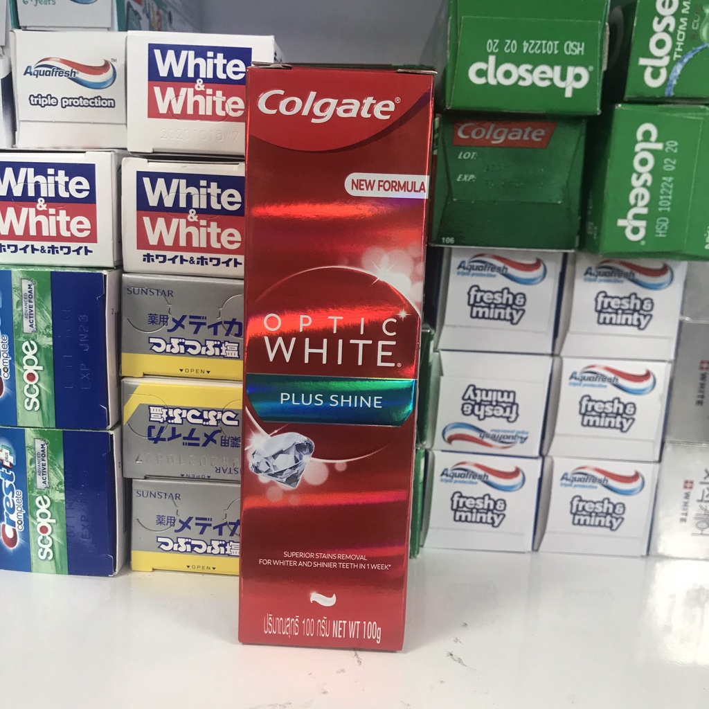 Kem đánh răng trắng răng COLGATE Optic White Plus Shine - kem đánh trắng răng 100g