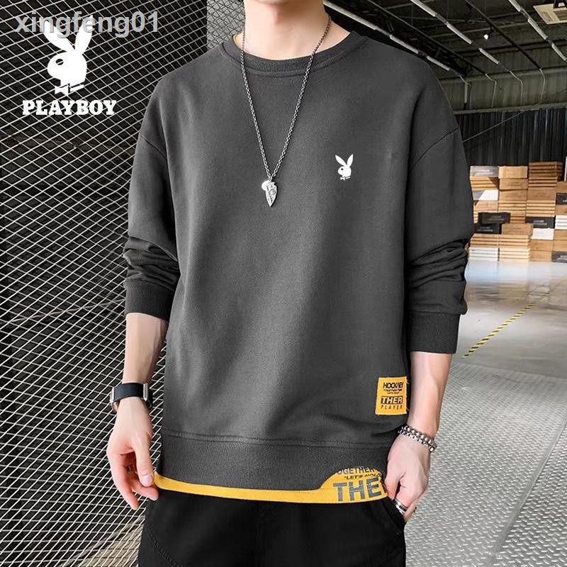 Playboy Áo Sweater Cổ Tròn Giả Nhiều Lớp Thiết Kế Trẻ Trung Cho Nam