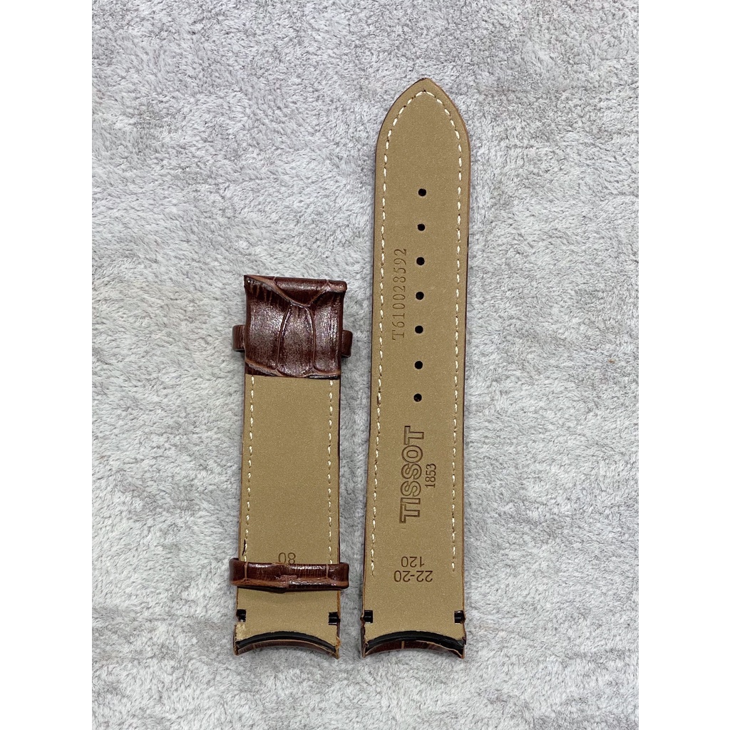 Dây da đồng hồ thay thế Tissot nam case 40 vai ôm size khóa 20mm