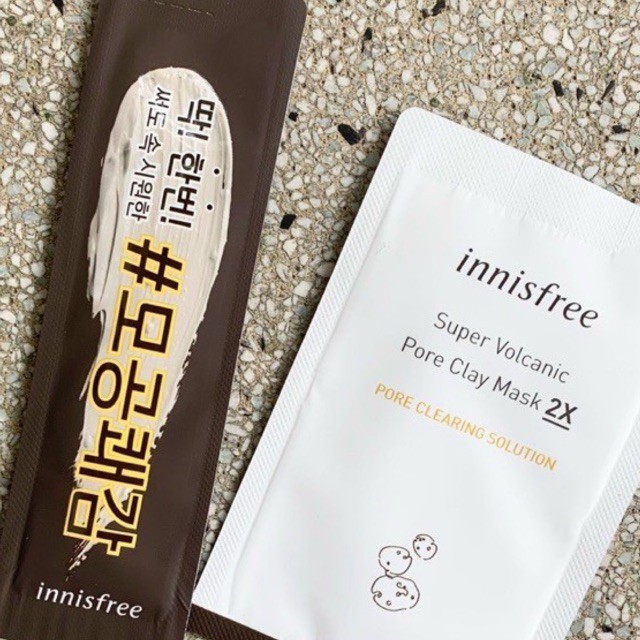 (NEW) Sample Mặt nạ đất sét Innisfree Super Volcanic Pore Clay Mask 2X mẫu mới 2019 1ml