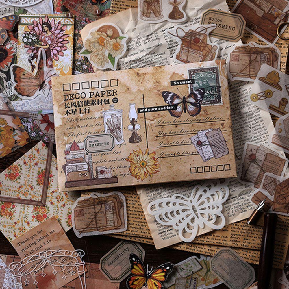 PEWANY Giấy Dán Trang Trí Sổ Tay Hình Cây Cối / Tài Liệu / Hoa Lá Kiểu Vintage DIY