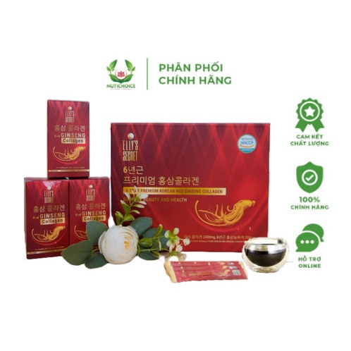 Nước uống Hồng Sâm Collagen Elly's Secret Hàn Quốc tăng cường sức khỏe, chống lão hóa, đẹp da, ngừa ung thư, đột quỵ