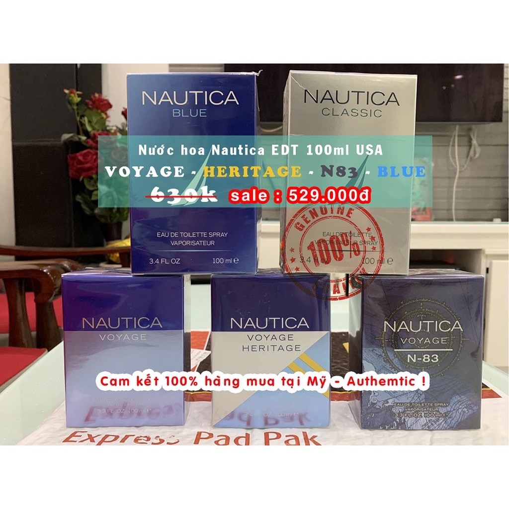 [CHÍNH HÃNG] Nước hoa Nautica Voyage - Heritage - N83 - Blue EDT 100ml người nhà US gửi về seal NEW chuẩn AUTH.