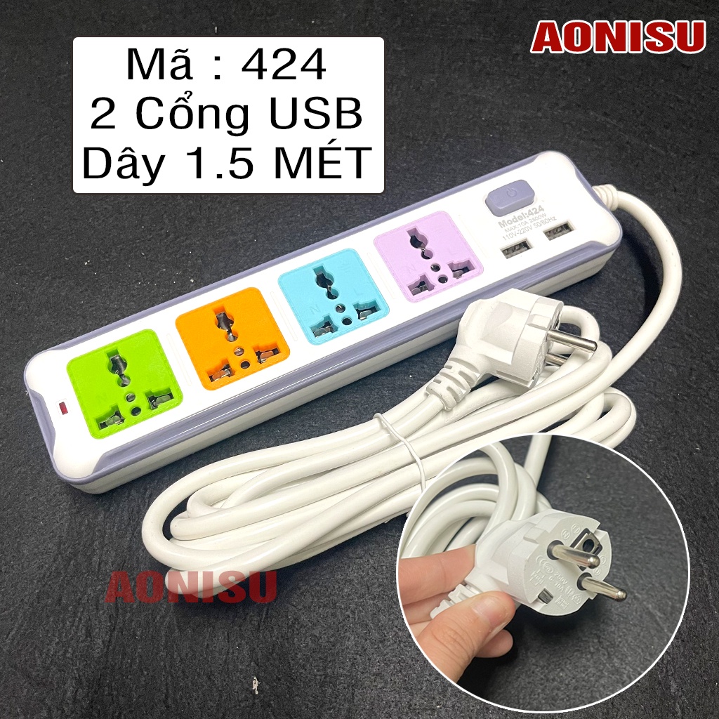 Ổ Cắm Thông Minh Đa Năng Cổng USB CAO CẤP ĐỦ MẪU - Ổ Cắm Điện Đa Năng Dây Dài Chống Dật Tuỳ Chọn AONISU