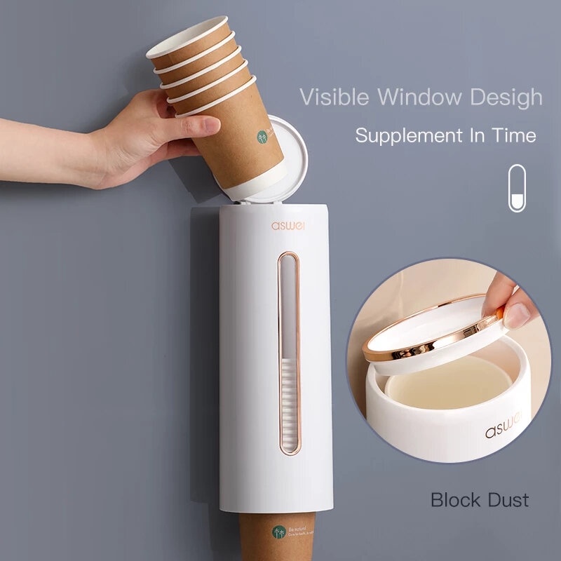 HỘP ĐƠN TREO TƯỜNG DÒNG CAO CẤP ĐỰNG LY GIẤY CÓ NẮP ĐẬY TIỆN LỢI - GIÁ ĐỠ CỐC CAO CẤP RÚT TỰ ĐỘNG - YUSHEN - HTT051