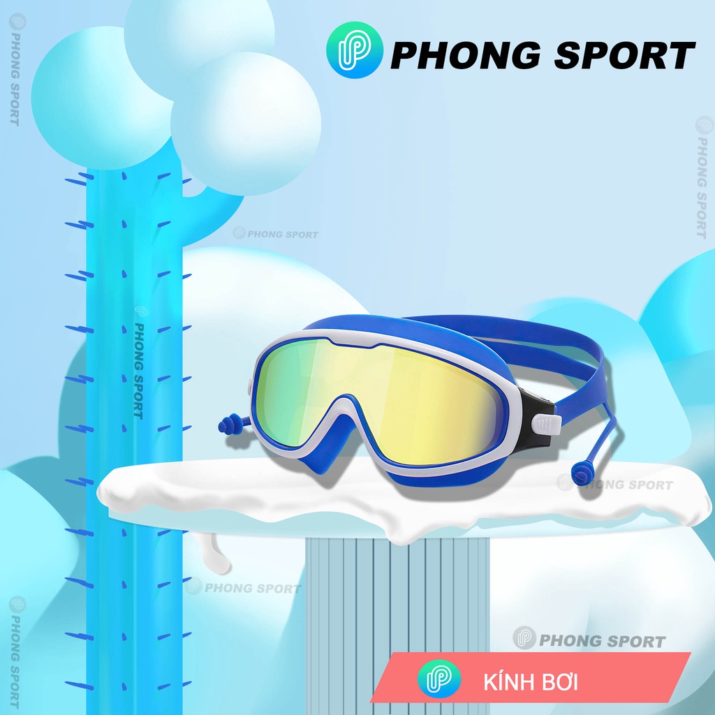 Kính bơi người lớn tráng gương thiết kế mắt kính to không gọng chống tia UV A820 - PHONG SPORT