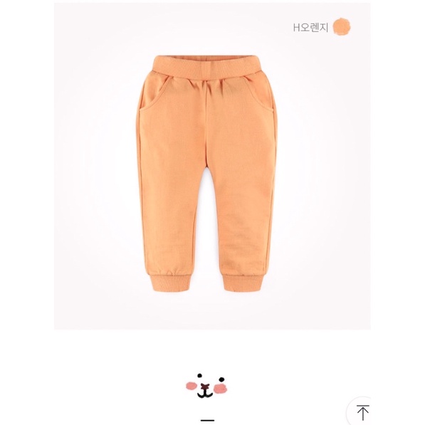 Quần jogger nỉ da cá xuất Hàn Milkmile bo gấu màu cam