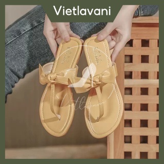 Dép Nữ Thời Trang D21 Nữ Thắt Nơ xỏ ngắn siêu xinh đi biển VIETLAVANI