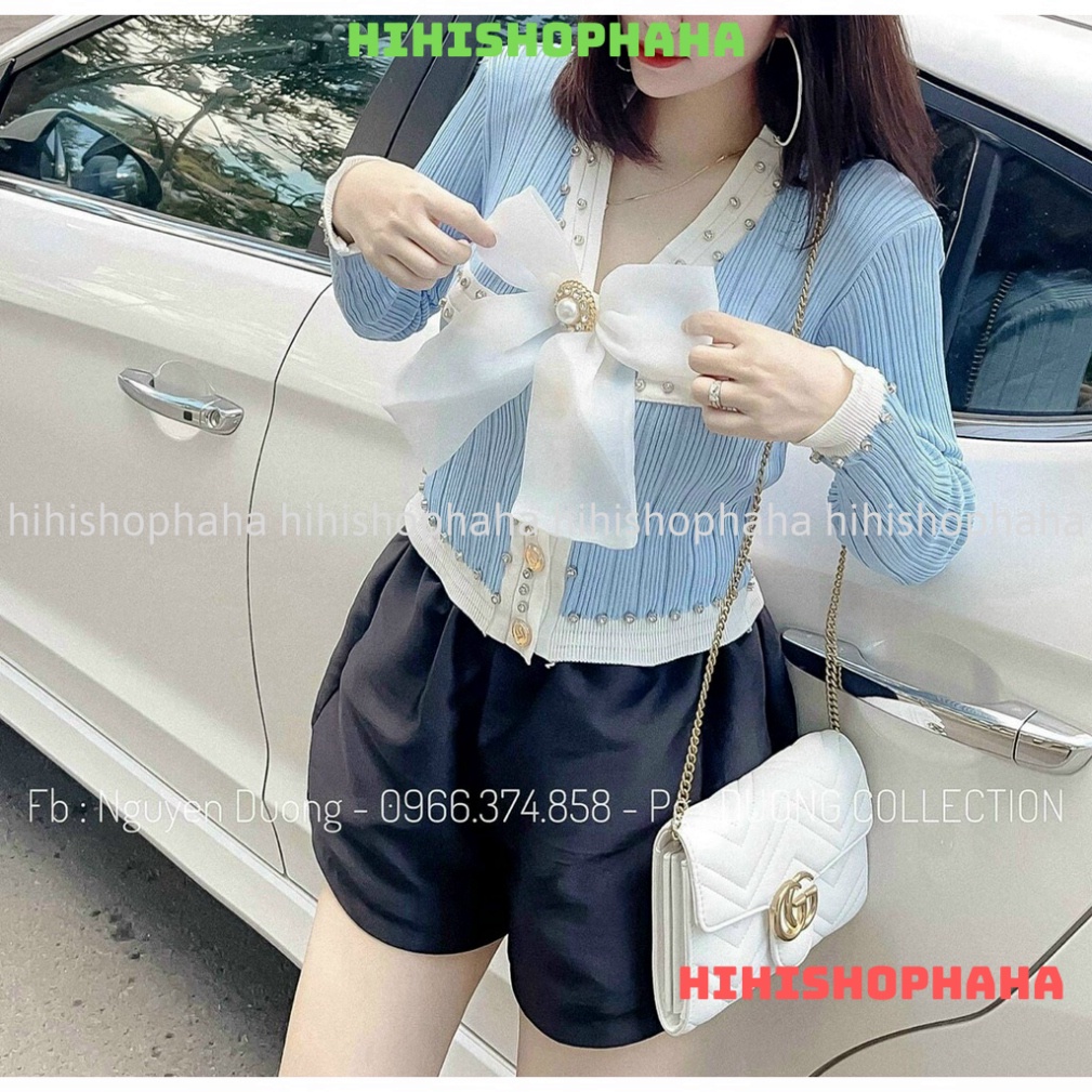 Áo Len Cộc Nơ Đá Tiểu Thư (có kèm video ảnh thật) hihishophaha