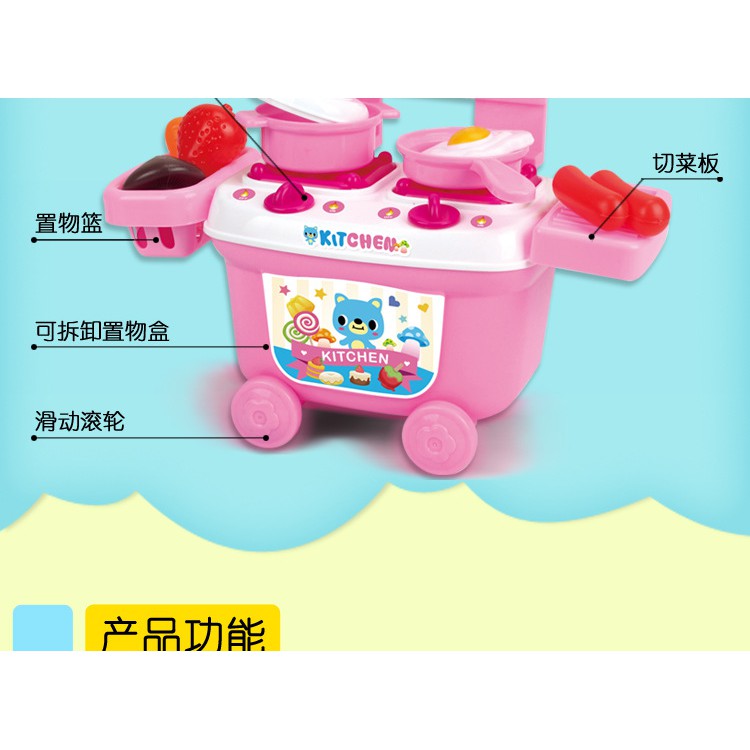 Đồ chơi nhà bếp nấu ăn kitchen happy cho bé trải nghiệm làm đầu bếp quà tặng cho bé trẻ em