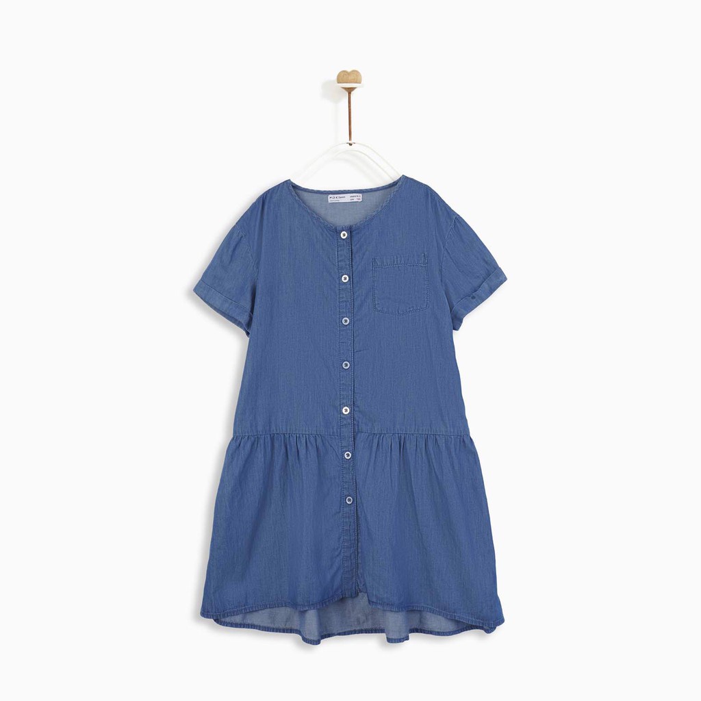 Áo đầm bé gái Denim w. Ruffle M.D.K - xinh xắn, đáng yêu