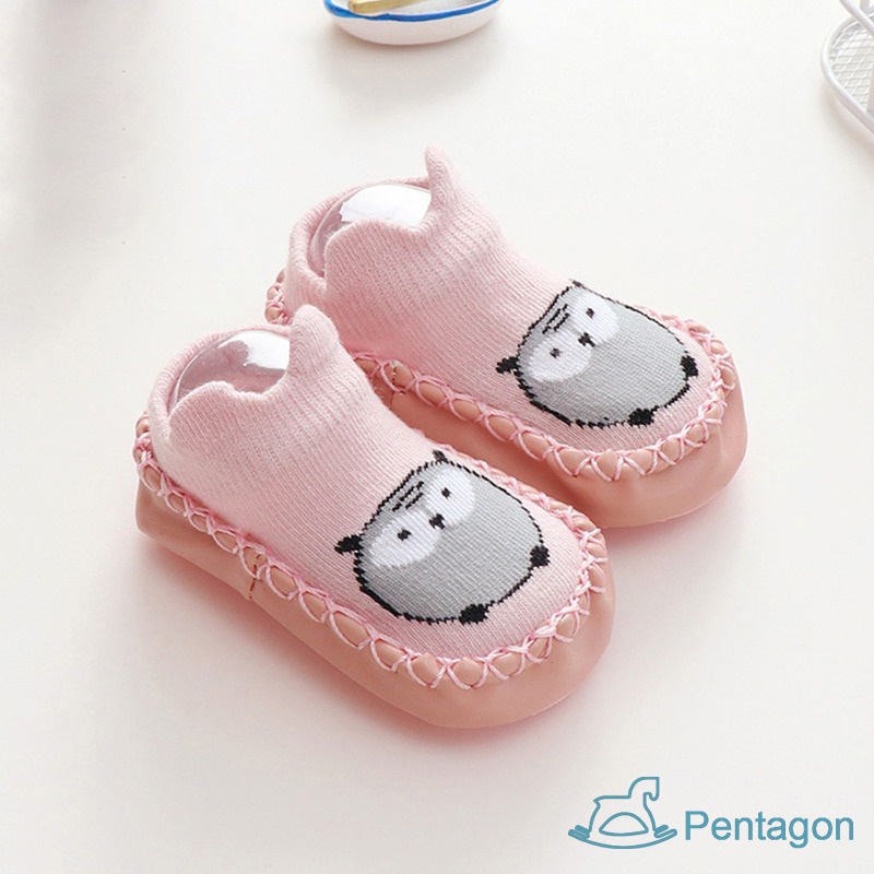 Giày Vớ Da Chống Trượt Họa Tiết Hoạt Hình Phong Cách Phương Tây Thời Trang Cho Trẻ Em