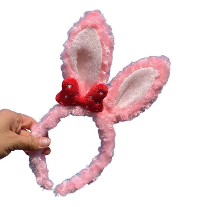 Băng Đô Tai Thỏ Hoạt Hình Thắt Nơ Xinh Xắn Dành Cho Nữ