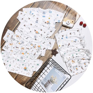 Bộ Cộc Tay Unchi Chất Peptit Cổ Màu Cài Vai Cho Bé 4-15Kg QATE219 - NamKidShop