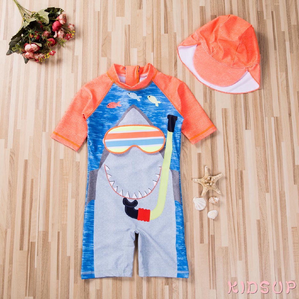 Đồ Bơi Liền Thân Ngắn Tay Chống Tia Uv Cho Bé Gái