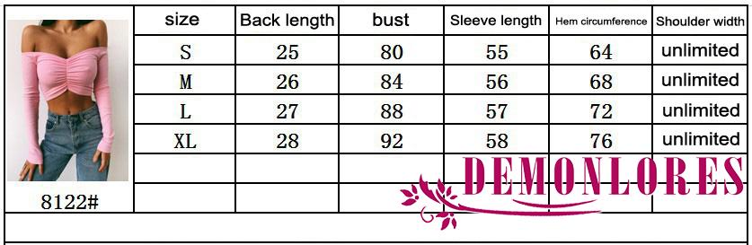 Áo Croptop Tay Dài Trễ Vai Màu Trơn Quyến Rũ Dành Cho Nữ