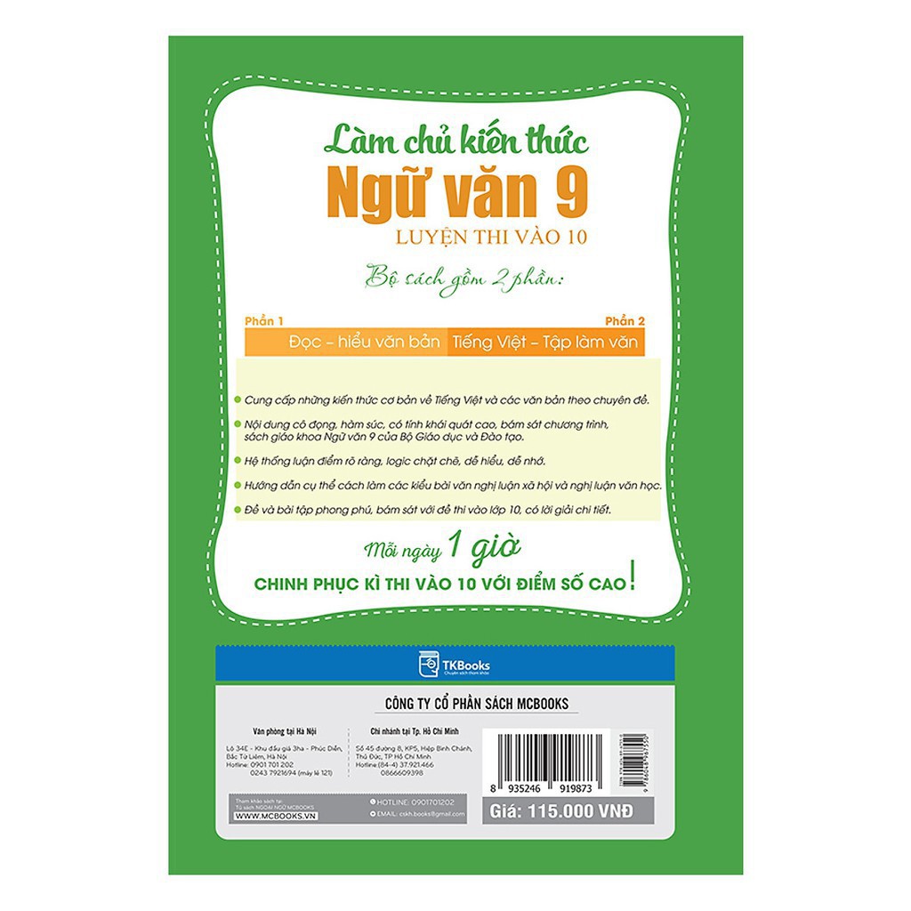 Sách - Làm Chủ Kiến Thức Ngữ Văn 9 - Luyện Thi Vào Lớp 10 Phần 1: Đọc – Hiểu Văn Bản