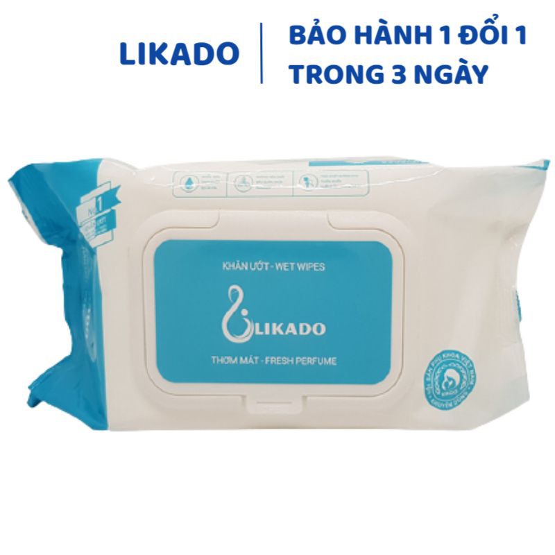 Khăn giấy ướt không mùi cho bé Likado cho mẹ và bé gói 100 miếng kt 15 20cm