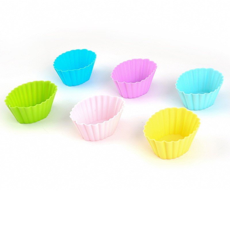 Set 6 khuôn làm bánh bông lan, cupcake muffin - bằng silicon