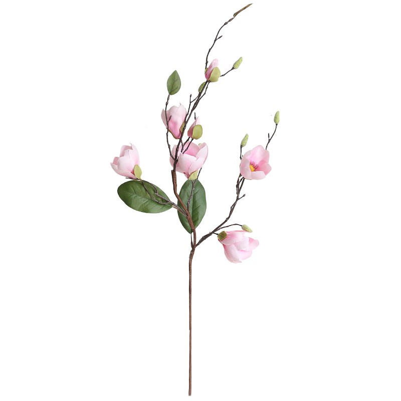 Hoa giả - Hoa mộc lan lụa cao cấp 79cm chùm nhiều bông - Trang trí phòng khách, để bàn