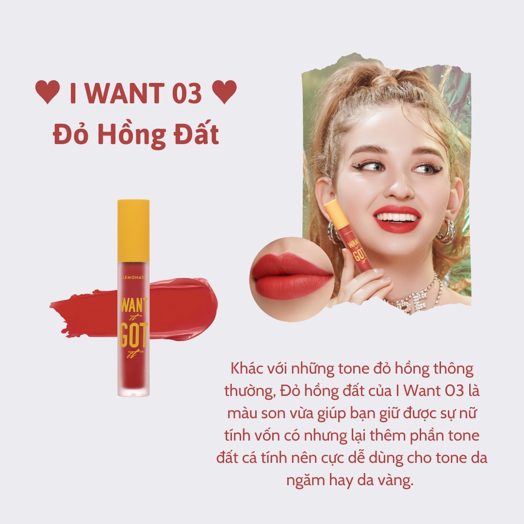 Son kem lì nhẹ môi Lemonade Want It Got It Lip Cream