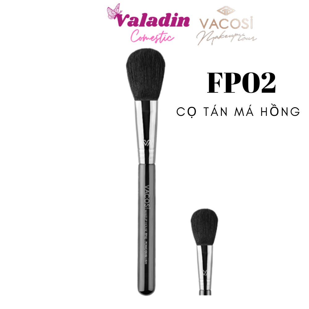 Cọ tán má hồng đầu dẹp bản Pro Vacosi FP02