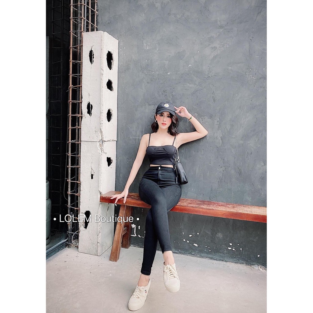 Quần jean nữ lưng cao đậm nhạt không túi co giãn siêu hot | BigBuy360 - bigbuy360.vn