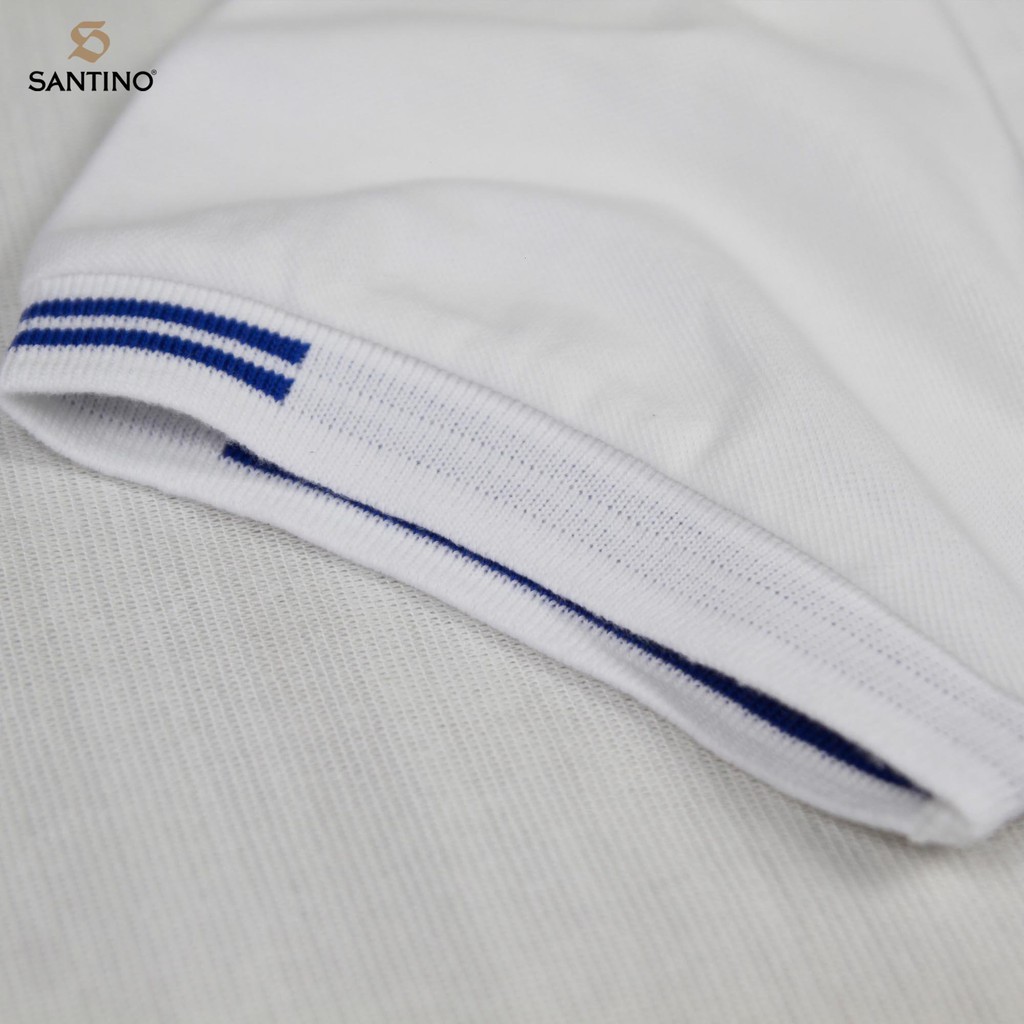 Áo Polo nam ngắn tay cổ bẻ SANTINO chất vải Cotton cao cấp co giãn, bo cổ trẻ trung, dáng slim nhẹ thoải mái TSP465B108