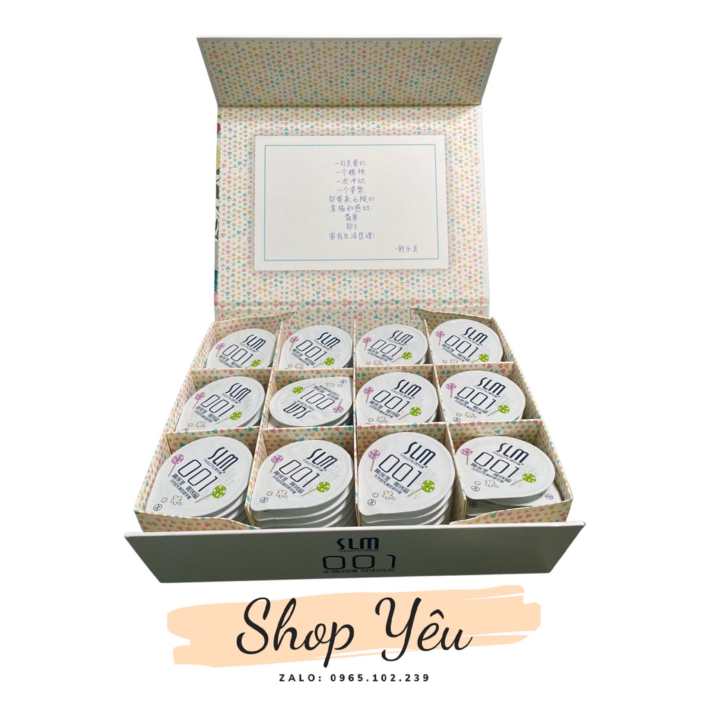 Bao cao su siêu mỏng Slm 001, hộp 108 cái