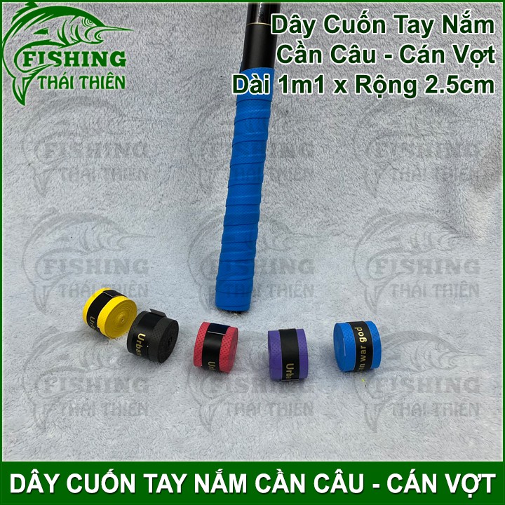 Dây Cuốn Cán Cần Câu, Cán Vợt Cầu Lông Tennis 1m1 2.5cm Dai Mềm Mượt Độ Ma Sát Cao